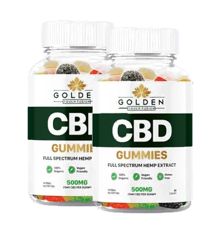 Two bottle Golden Touch Fusion Gummies package